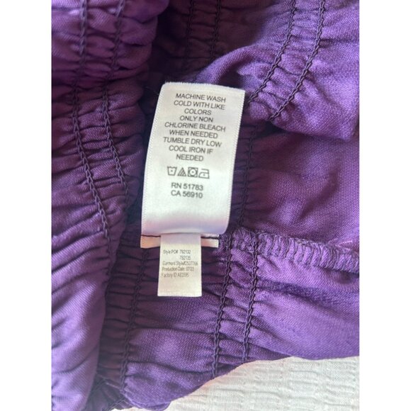 Womens M Purple Velvet Top Peplum Blouson Sleeve Stretch Top Fairy Witchy - Picture 4 of 9